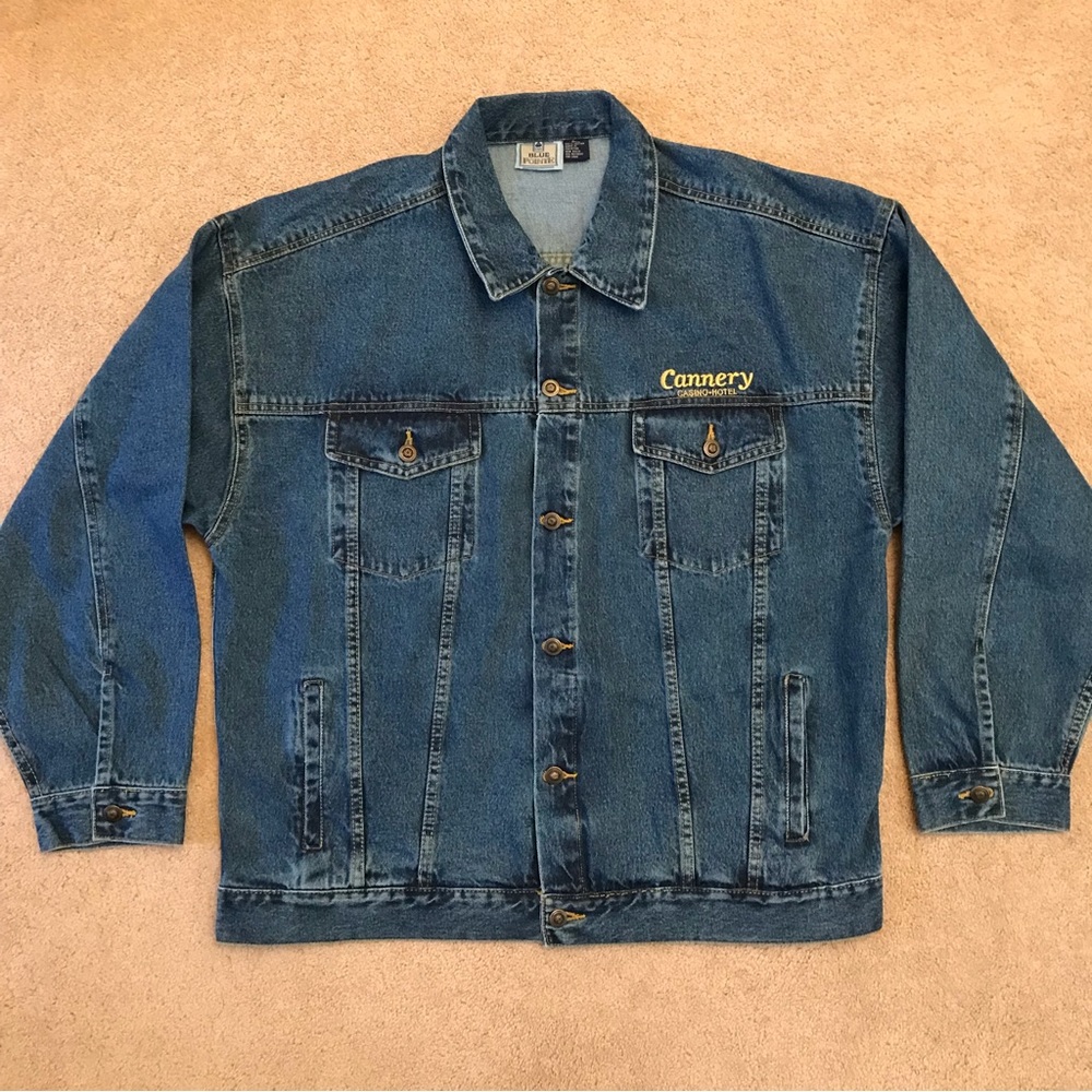 Denim Trucker Jacket 2XL Cannery Casino Hotel Las Vegas Blue Cotton Outerwear